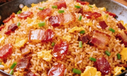 fried rice with preserved meats fried rice with preserved meats